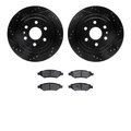 Dynamic Friction Co 8302-46046, Rotors-Drilled and Slotted-Black with 3000 Series Ceramic Brake Pads, Zinc Coated 8302-46046